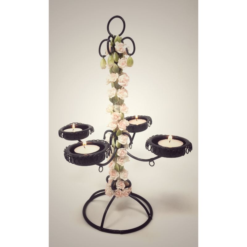 Rosy Perched Candle Holder