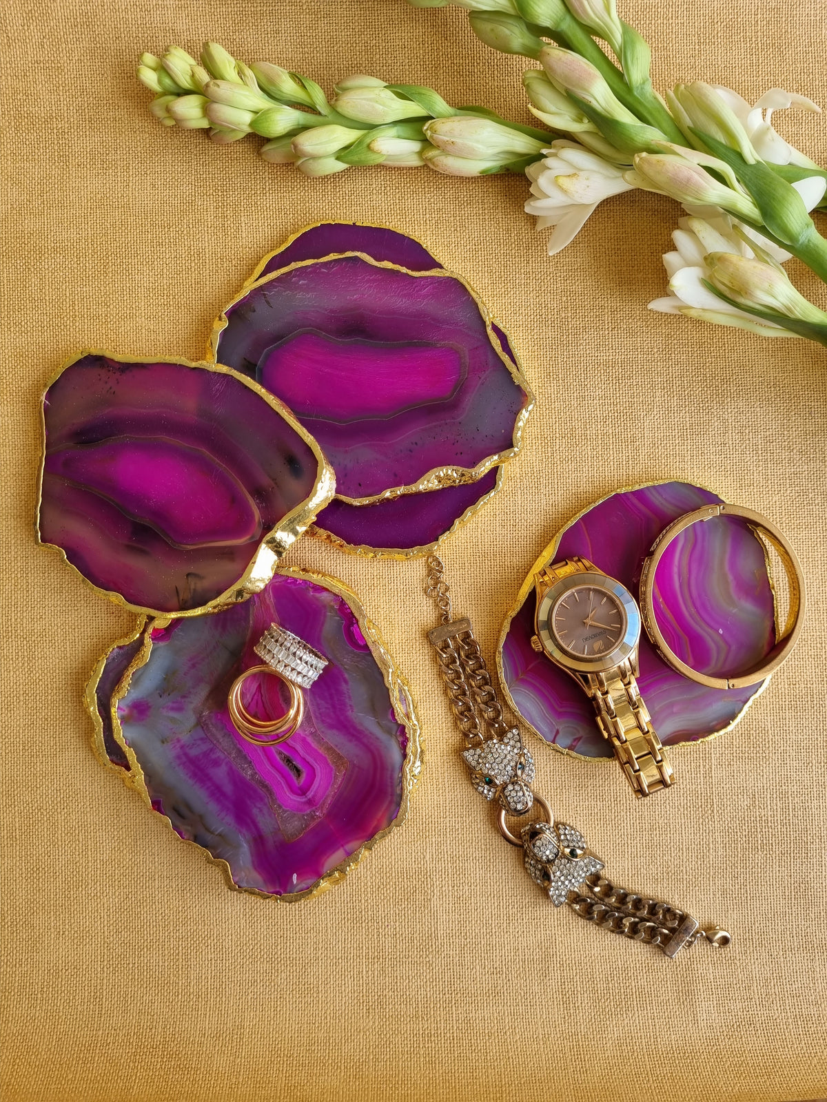 Plum Golden-edged Coasters