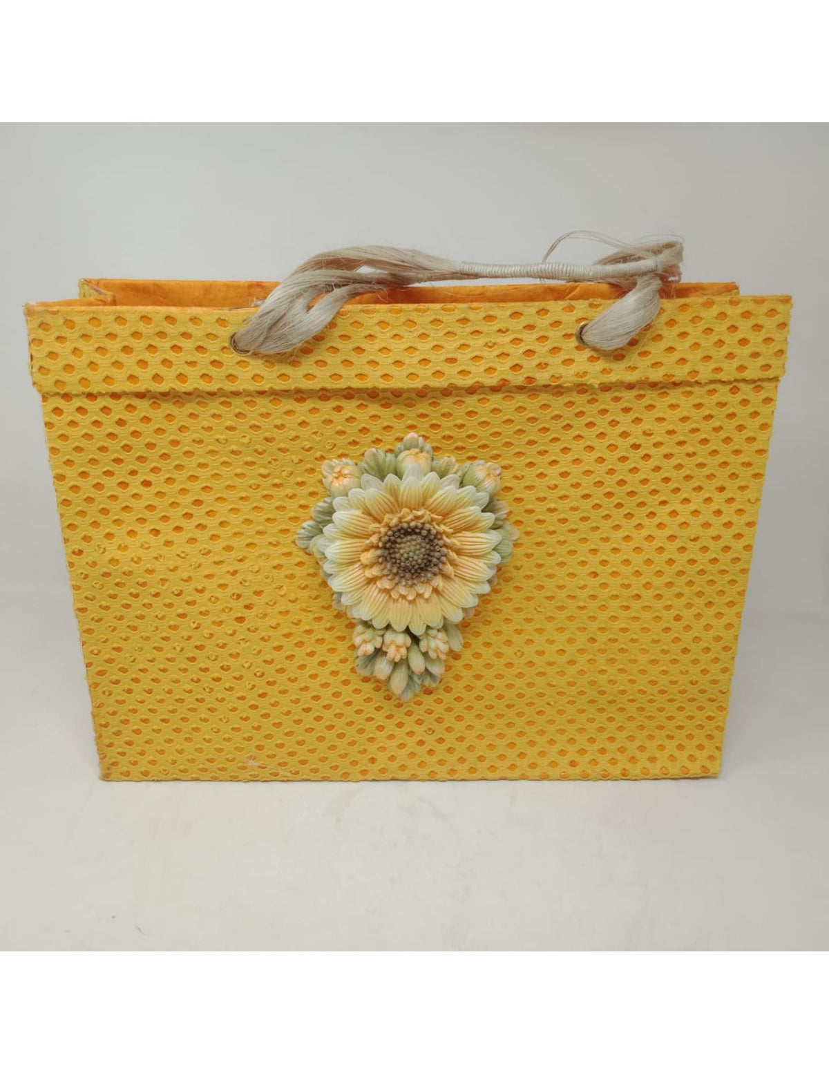 Decorative Paper Bag Set: Maya Blue, Hinted Lime Green, and Dandelion Sunflower Combo