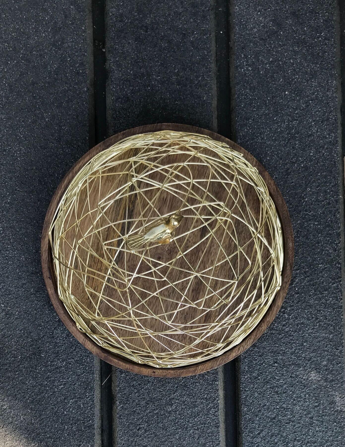 Brass-Wired Cake Platter